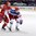 OSTRAVA, CZECH REPUBLIC - MAY 9: Belarus' Artyom Volkov #85 battles for position with Russia's Artyom Anisimov #42 during preliminary round action at the 2015 IIHF Ice Hockey World Championship. (Photo by Andrea Cardin/HHOF-IIHF Images)

